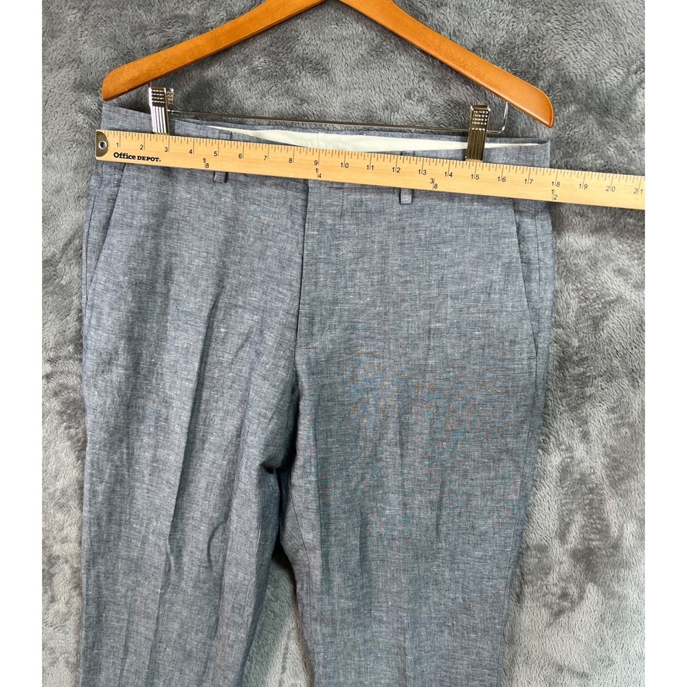 J Crew Ludlow Pants Mens 34x34 Gray Linen Blend Somelos Tapered Dress Slim NWT - Picture 4 of 14